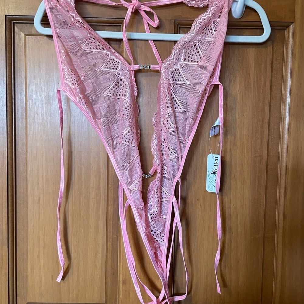 Pink Lace Bodysuit